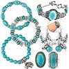 7pcs Anti Silver Jewelry Set / Kit / Lot of Womens Ladies Girls Fashion Bracelets