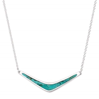 Silpada 'Reversible Boomerang' Compressed Turquoise Necklace in Sterling Silver
