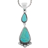 Turquoise Necklace 925 Sterling Silver & Genuine Turquoise Pendant with 20" Chain