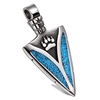 Arrowhead Wolf Paw Brave Wild Powers Protection Amulet Magic Lucky Charm Simulated Turquoise Pendant