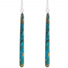 Turquoise Earrings in Sterling Silver & Genuine Turquoise (2.5" Long)