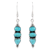 Turquoise Earrings 925 Sterling Silver & Genuine Turquoise