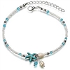 SULYSI Anklet for Women Conch Blue Stone Starfish & Charm Pearl Anklet Chain Bracelet Beach Foot Jewelry