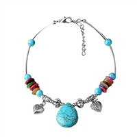 UHANGETH Turquoise Beaded Layering Armlet Bracelet Anklet Chain Beach Foot Jewelry