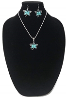 WE THE STYLE Vintage Style Imitation Turquoise Necklace and Earrings Fashion Jewelry Set