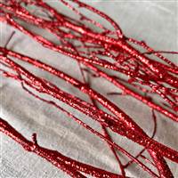 Birch Branches Red Sequin Sparkle