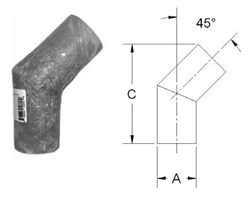 Exhaust System Fiberglass 45 Degree Elbow Fitting