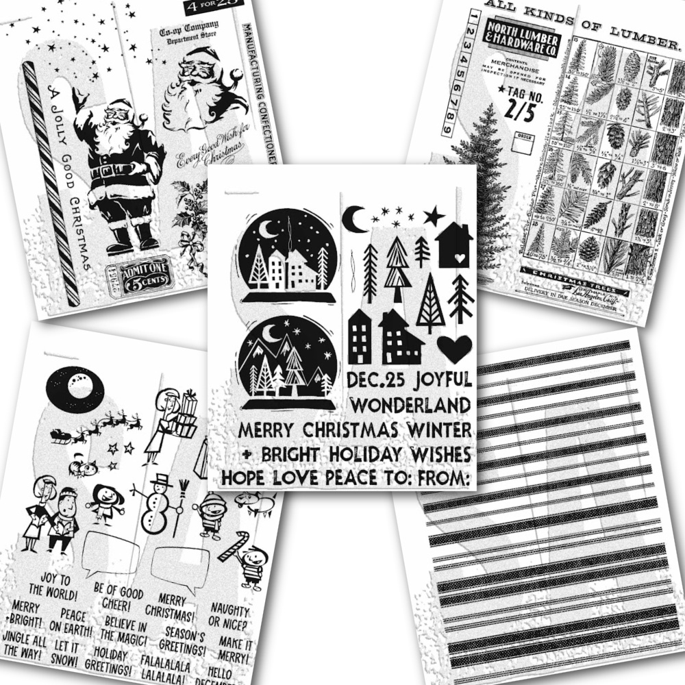 Stampers Anonymous Tim Holtz Stamp Set Christmas 2023 - Christmas Cartoons  CMS473