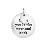 Antique Silver "To the Moon and Back" Charms - Set of 3