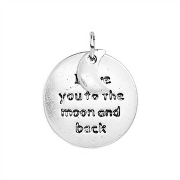 Antique Silver "To the Moon and Back" Charms - Set of 3