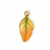 Enameled Leaf Charms, Set of 6