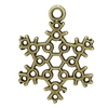 Antiqued Bronze Snowflakes Charms - Set of 5