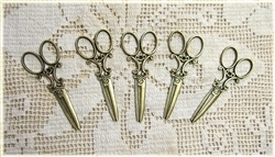 Bronze Scissor Charms - Set of 5