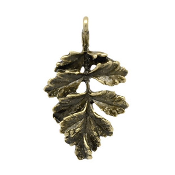 Antique Bronze Leaf Charms - Set of 5