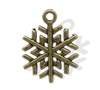 Antiqued Bronze Snowflake Charms - Set of 5