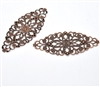 Antiqued Copper Tone Filigree Pieces Set of 4