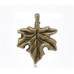 Bronze Tone Leaf Charms - Set of 6