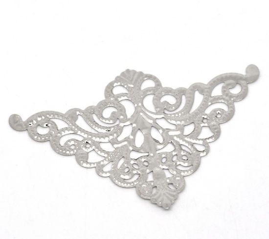 Corner Filigree Metal Pieces - Silver