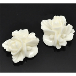 Ivory Resin Flower Embellishments