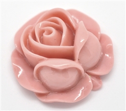 Large Pink Resin Flower Embellishments - 1 1/8"