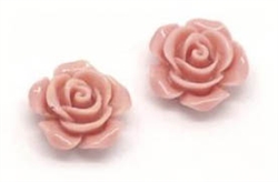 Pink Resin Flower Embellishments - 1/2""
