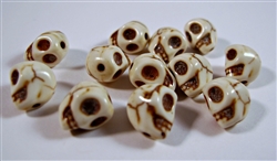 Synthetic White Howlite Loose Skull Beads - Set of 12