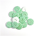 Green Patterned Resin Buttons - 23mm, Set of 4