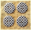 Black Patterned Resin Buttons - 23mm - Set of 4