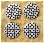 Black Patterned Resin Buttons - 23mm