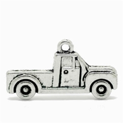 Antique Silver Tone Pickup Truck Charms - Set of 3