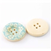 Floral Decorated Wooden Buttons - 1" Set of 4