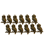 VALUE PACK of Bronze Tone Owl Charms - Set of 12