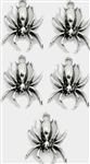 Silvertone Spider Charms - Set of 5