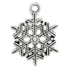 Antiqued Silver Snowflake Charms - Set of 6