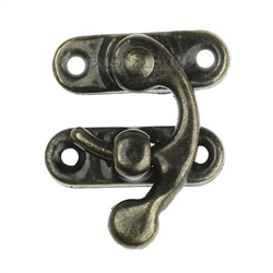 Small Antique Bronze Metal Hook Box Latch Set (2 sets)