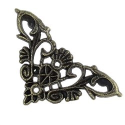 Large Antiqued Bronze Triangle Filigree Pieces - Set of 4