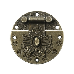 Butterfly Clasp Antique Bronze Box Lock