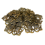 Square Antique Bronze Flower Pattern Filigree VALUE PACK of 10