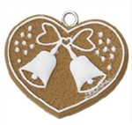 Gingerbread Heart Polymer Clay Pendants - Set of 2
