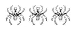 Silver Tone Spider Charms - Set of 3