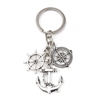 Travel Keychain with Keyring - Anchor, Compass, Wheel