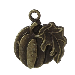 Bronze Halloween Pumpkin Charms - Set of 5
