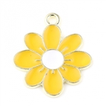 Enameled Goldtone Flower Charms,  Set of 5