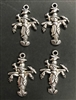 Antique Silver Scarecrow Charm - Set of 4