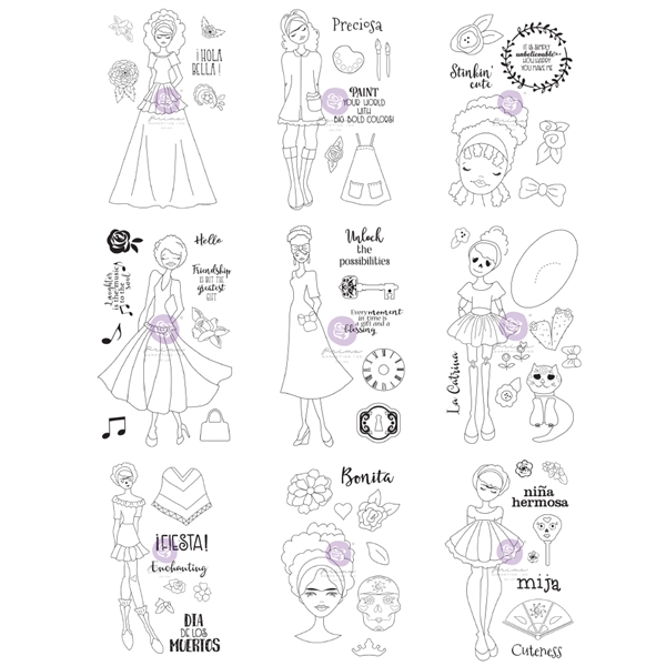 Prima Julie Nutting Doll Cling Stamp Bundle