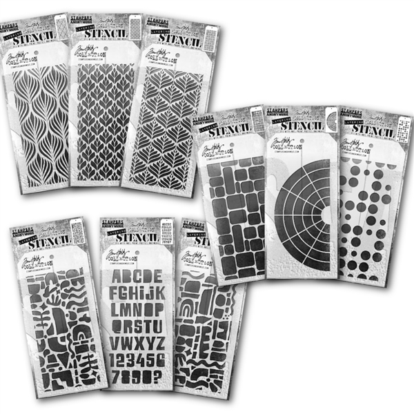 Stampers Anonymous Tim Holtz Stencil Bundle April 2024 Release