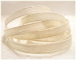 Cream Woven Jute Ribbon 3/8"