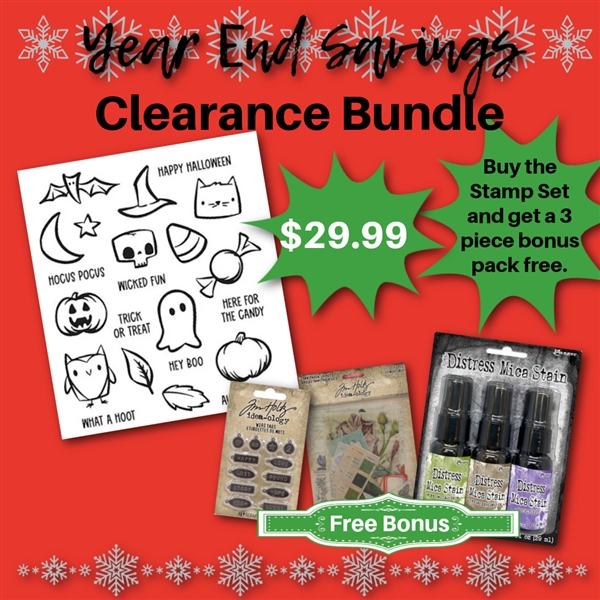 Clearance Bundle Tim Holtz Tiny Frights CMS468 Transparent Things 2 TH94327 Halloween Mica Stain Set #2 TSHK77442  Word Tags TH94330