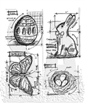 Tim Holtz Stampers Anonymous Easter Blueprint CMS144