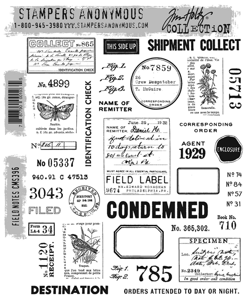 Stampers Anonymous Tim Holtz Stamp Set - Field Notes CMS396